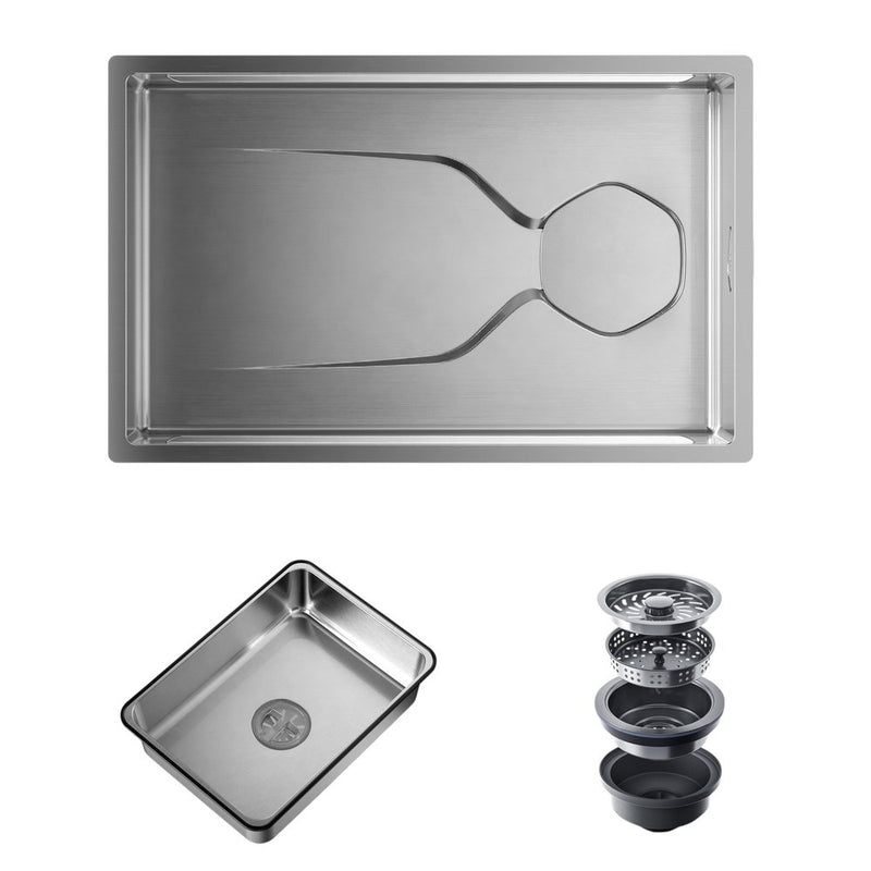 9" X 30" Silver Stainless Steel Undermount Kitchen Sink