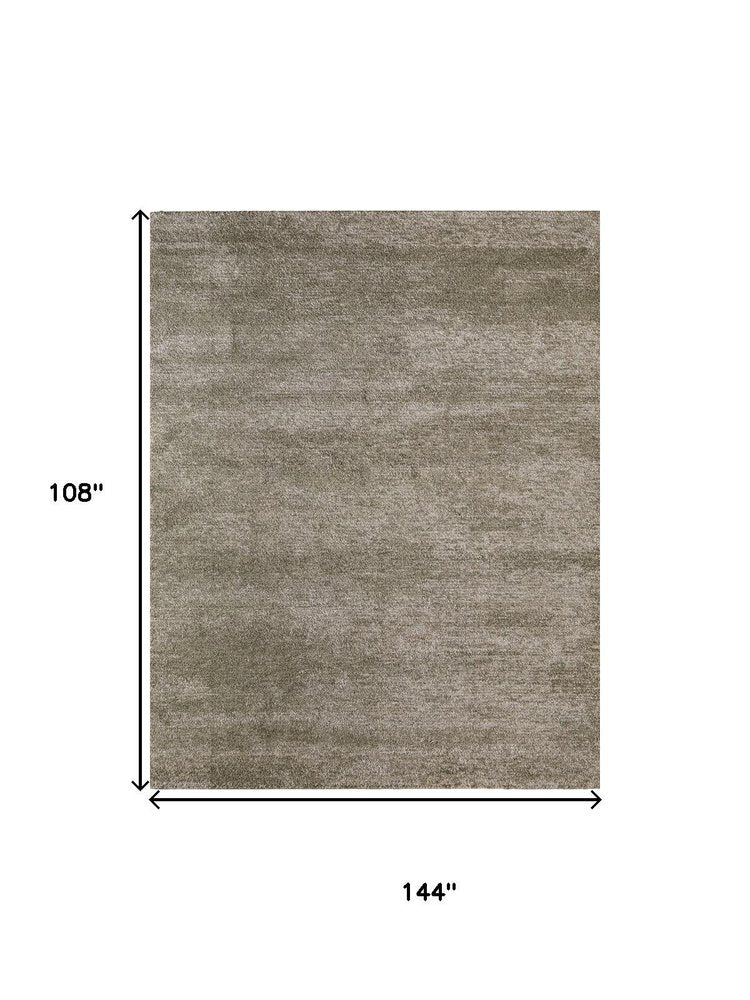9' X 12' Blue And Ivory Abstract Area Rug