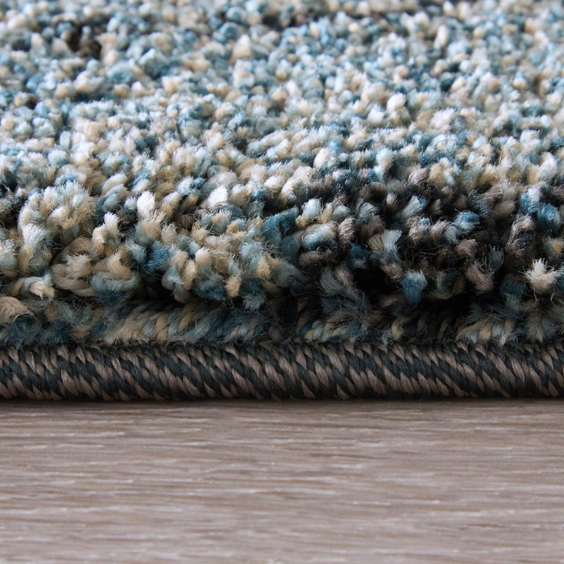 8' X 10' Blue And Ivory Abstract Area Rug