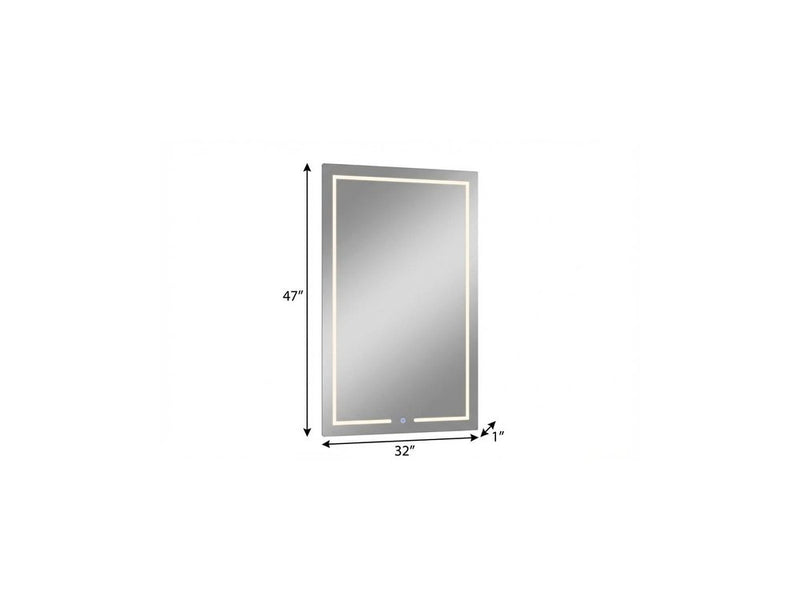 47" X 32" Lighted Frameless Bathroom Vanity Mirror