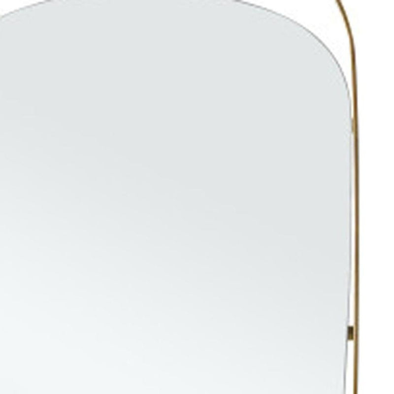 83" X 33" Gold Steel Oval Framed Accent Mirror