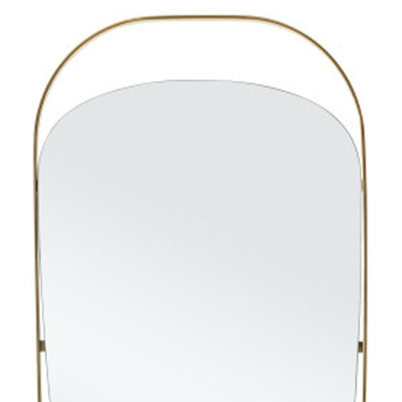 83" X 33" Gold Steel Oval Framed Accent Mirror