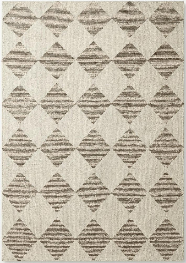 5' X 8' Brown And Beige Geometric Area Rug