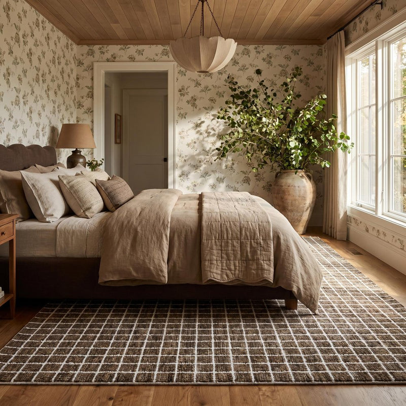 5' X 8' Brown And Gray Geometric Area Rug
