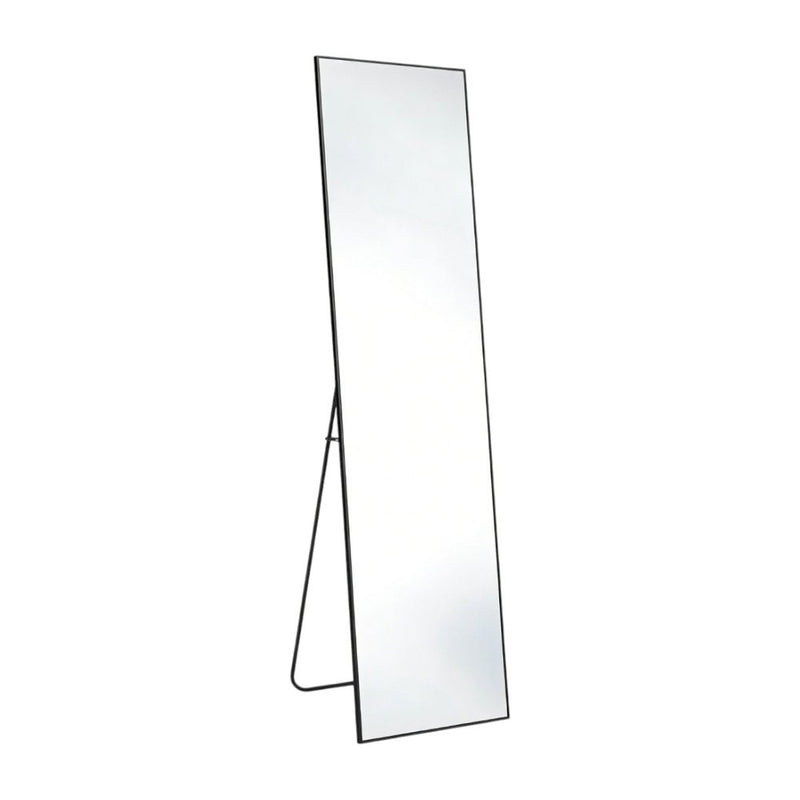 55" Black Aluminum Wall Mount Leaning Or Freestanding Framed Full Length Mirror