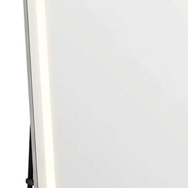 70" Silver Lighted Freestanding And Wall Mounted Framed Full Length Mirror