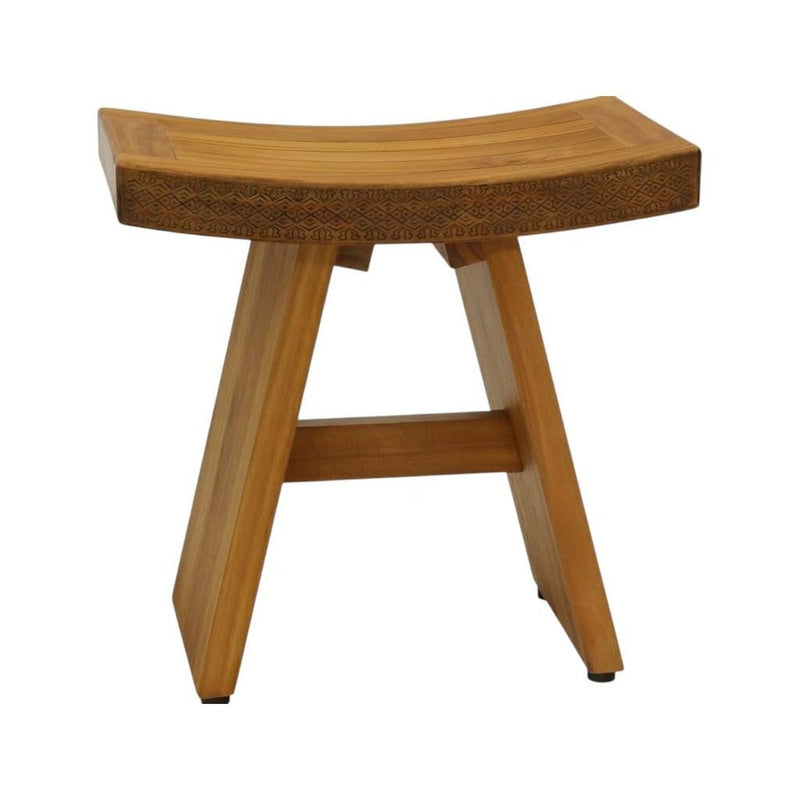 18" X 18" Brown Teak Geometric Rectangular Shower Bench