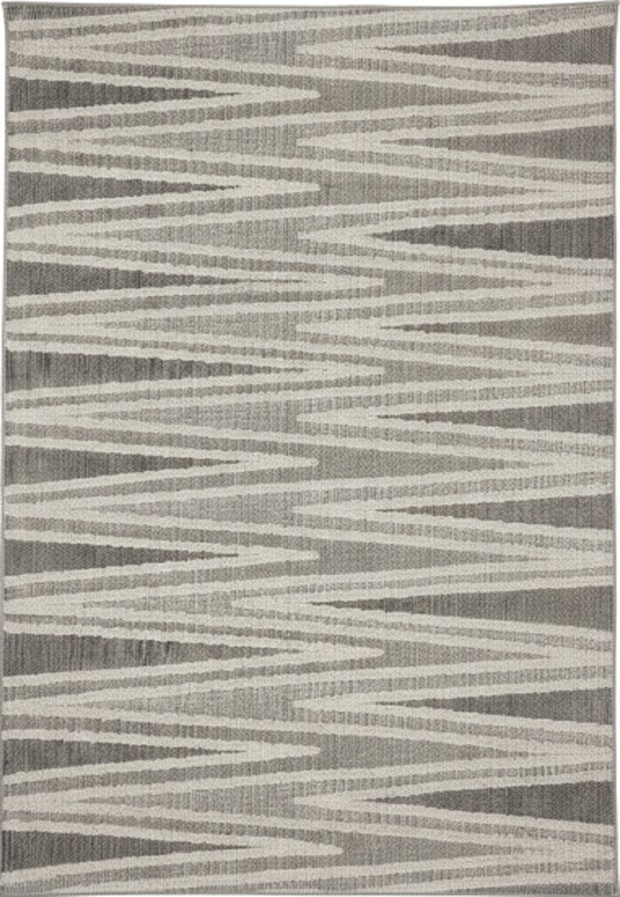 8' X 11' Gray And Beige Abstract Area Rug