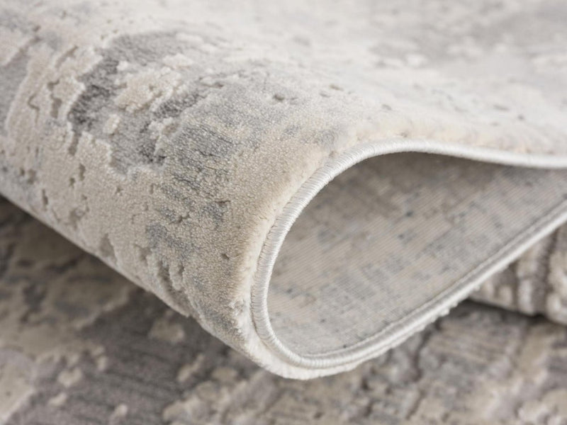 7' X 10' Gray And Beige Abstract Area Rug