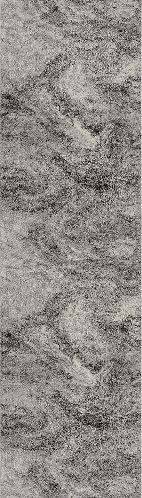 6' Gray And Black Marble Runner Rug