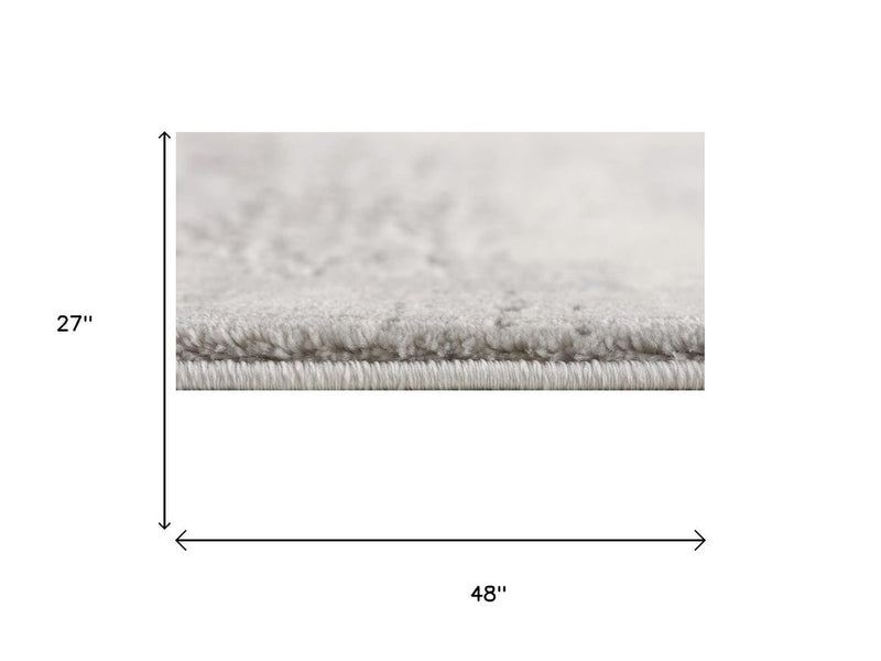 2' X 4' Gray And Beige Abstract Area Rug