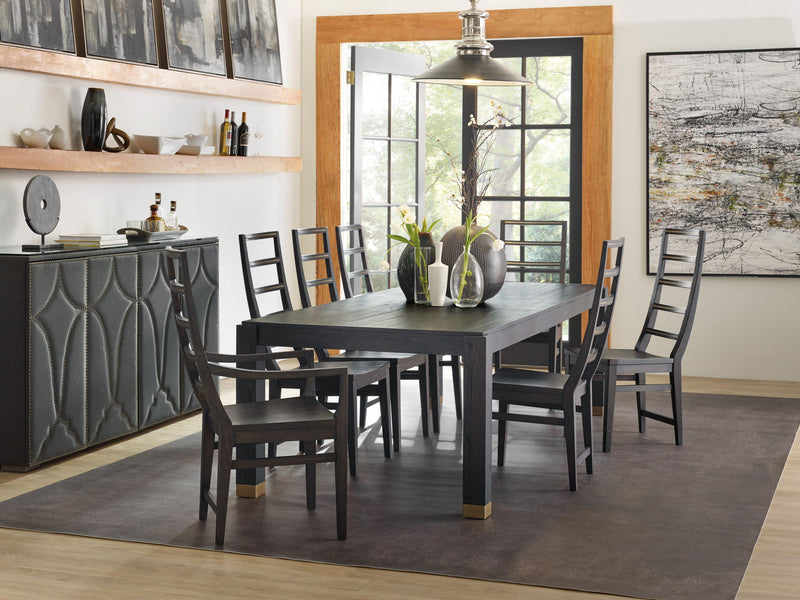 Curata - Rectangle Dining Table With 2-20" Leaves - Dark Brown