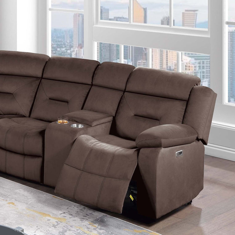 Power Reclining Sectional Set With Console Cup Holders