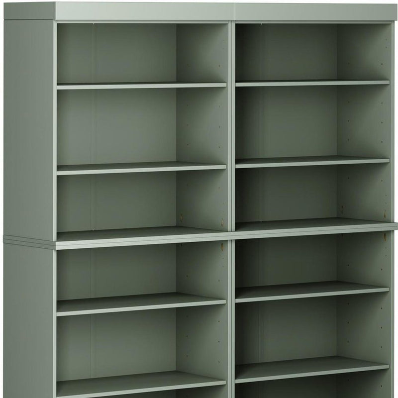 72" Sage Solid Wood Adjustable Twelve Tier Library Bookcase