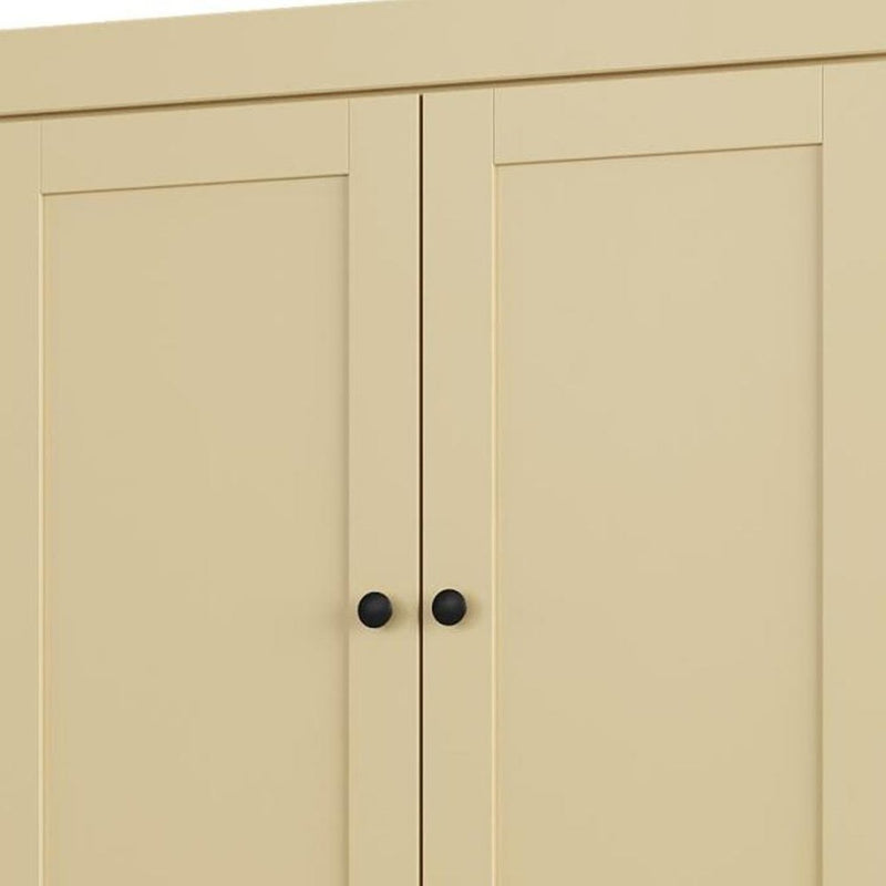 32" Yellow Solid Wood Four Door Linen Cabinet