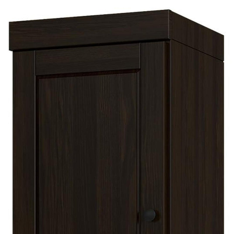 17" Espresso Solid Wood Double Door Linen Cabinet