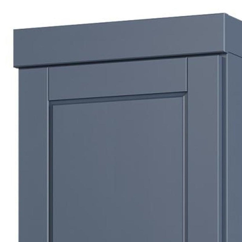 17" French Blue Solid Wood Double Door Linen Cabinet