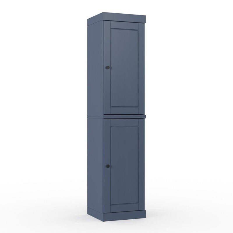 17" French Blue Solid Wood Double Door Linen Cabinet