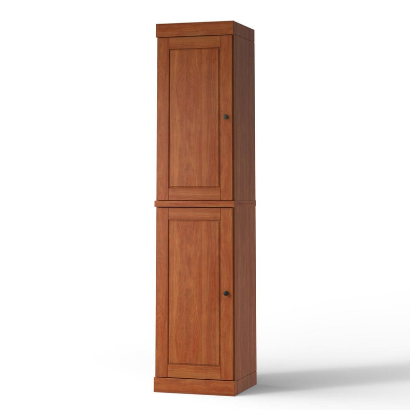 17" Coffee Solid Wood Double Door Linen Cabinet