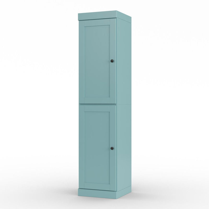17" Aqua Solid Wood Double Door Linen Cabinet