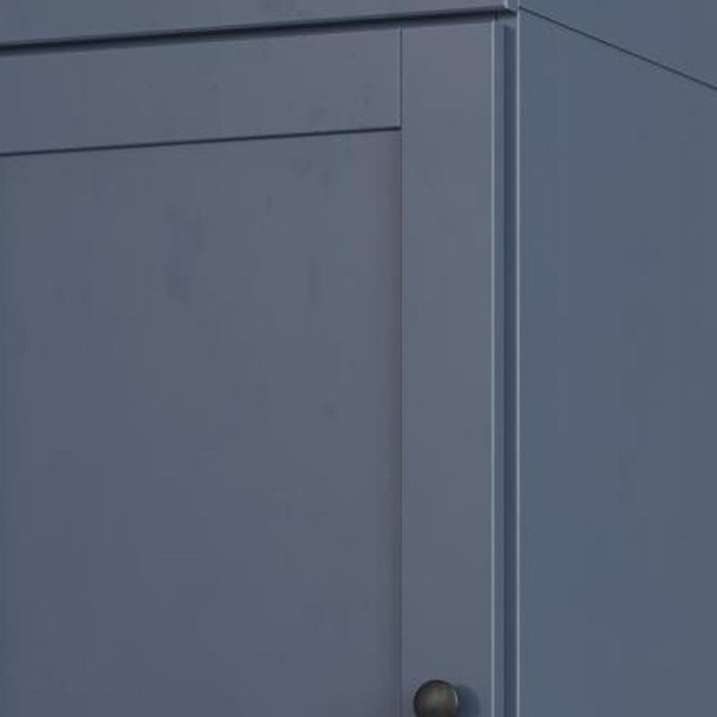 17" French Blue Solid Wood Double Door Linen Cabinet