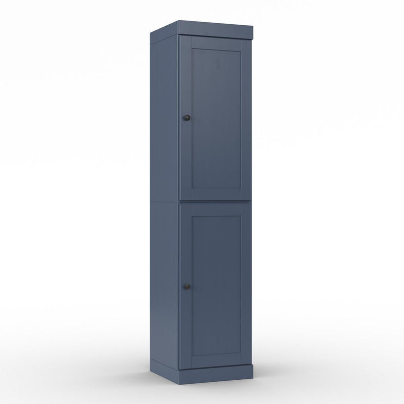 17" French Blue Solid Wood Double Door Linen Cabinet