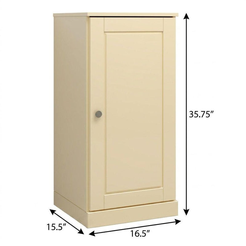 17" Yellow Solid Wood Single Door Linen Cabinet