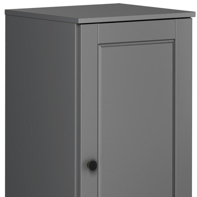 17" Gray Solid Wood Single Door Linen Cabinet