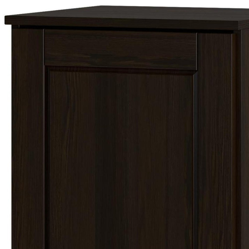 17" Espresso Solid Wood Single Door Linen Cabinet