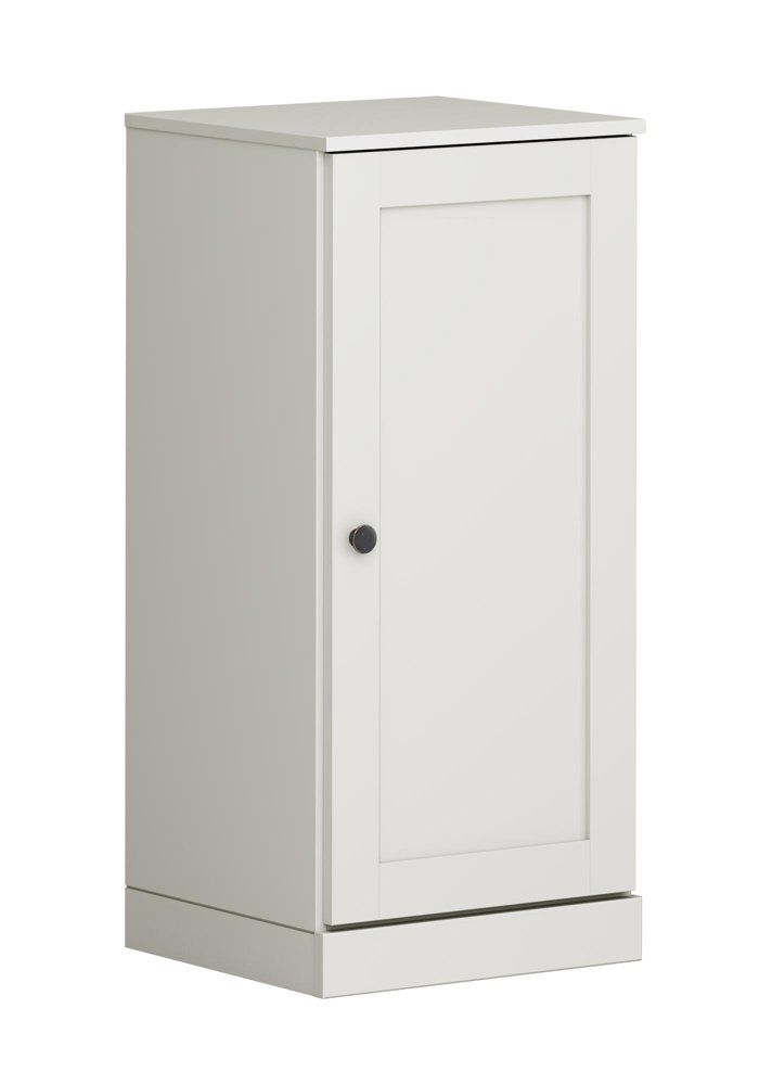 17" Off White Solid Wood Single Door Linen Cabinet