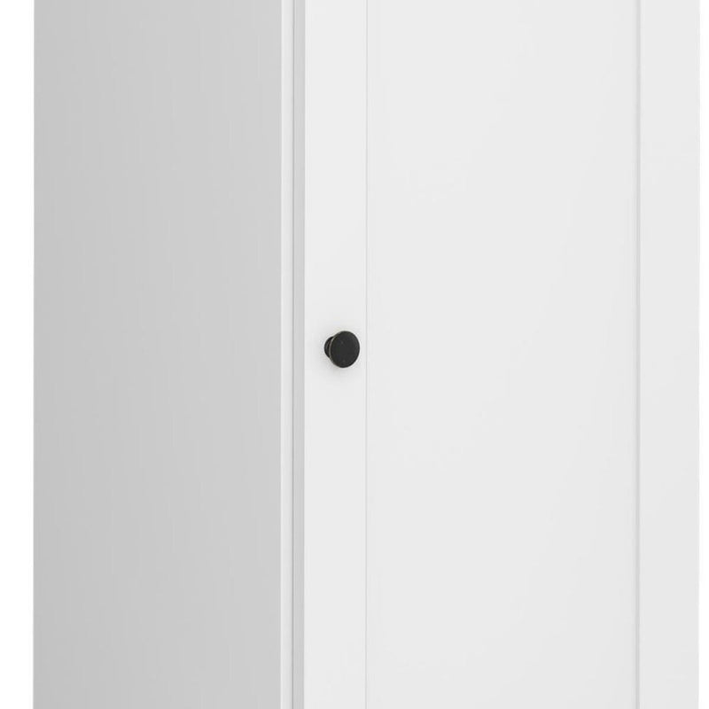 17" White Solid Wood Single Door Linen Cabinet