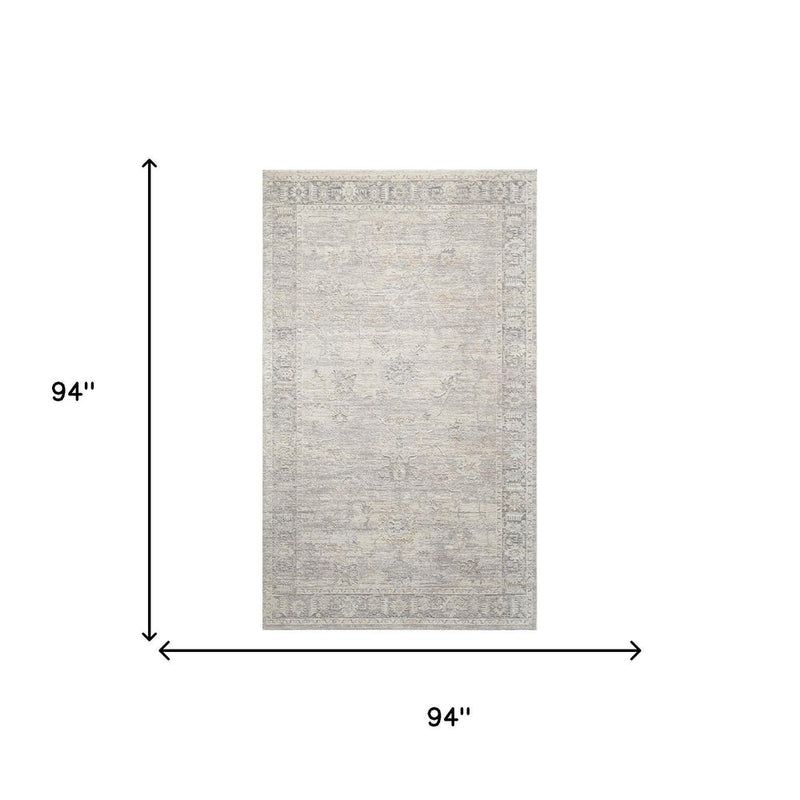 5' X 8' Beige And Blue Abstract Area Rug