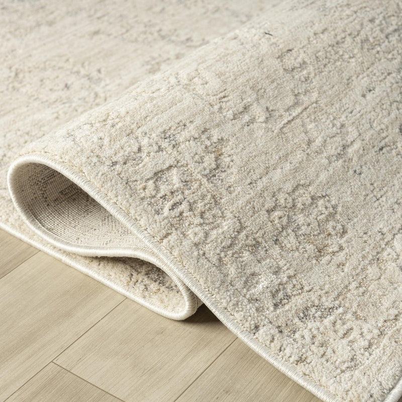 5' X 8' Beige And Gray Abstract Area Rug