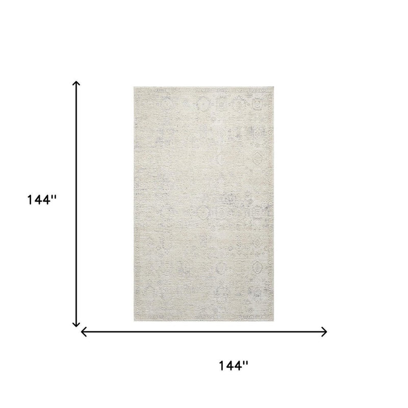 9' X 12' Beige And Gray Abstract Area Rug