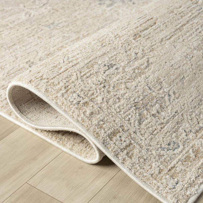 9' X 12' Beige And Ivory Abstract Area Rug