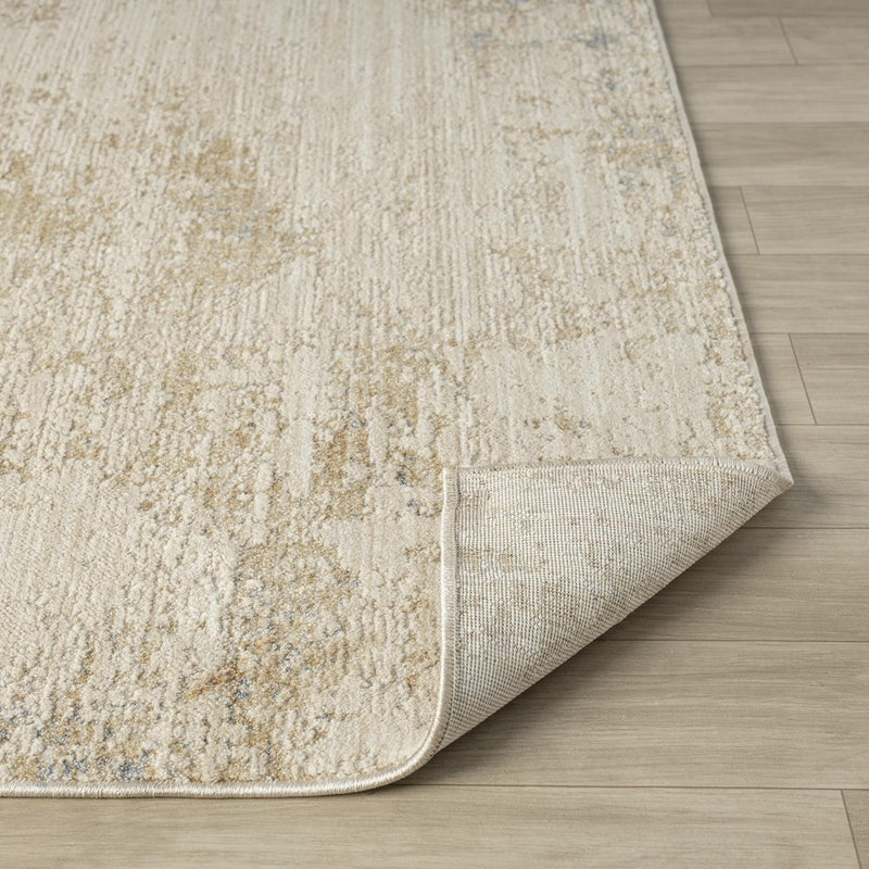 5' X 8' Beige And Blue Abstract Area Rug