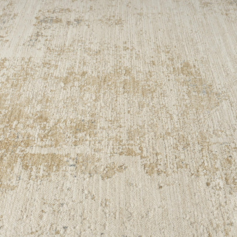 5' X 8' Beige And Blue Abstract Area Rug