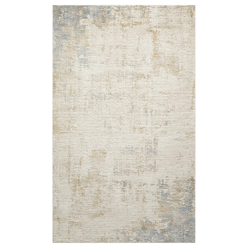 6' X 9' Beige And Blue Abstract Area Rug