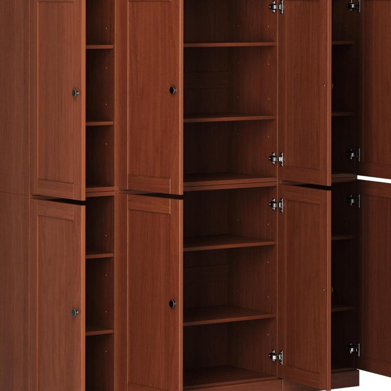 72" Coffee Solid Wood 8 Pantry Or Storage Closet