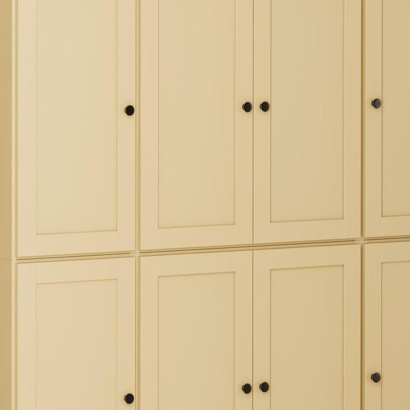 72" Yellow Solid Wood 8 Pantry Or Storage Closet