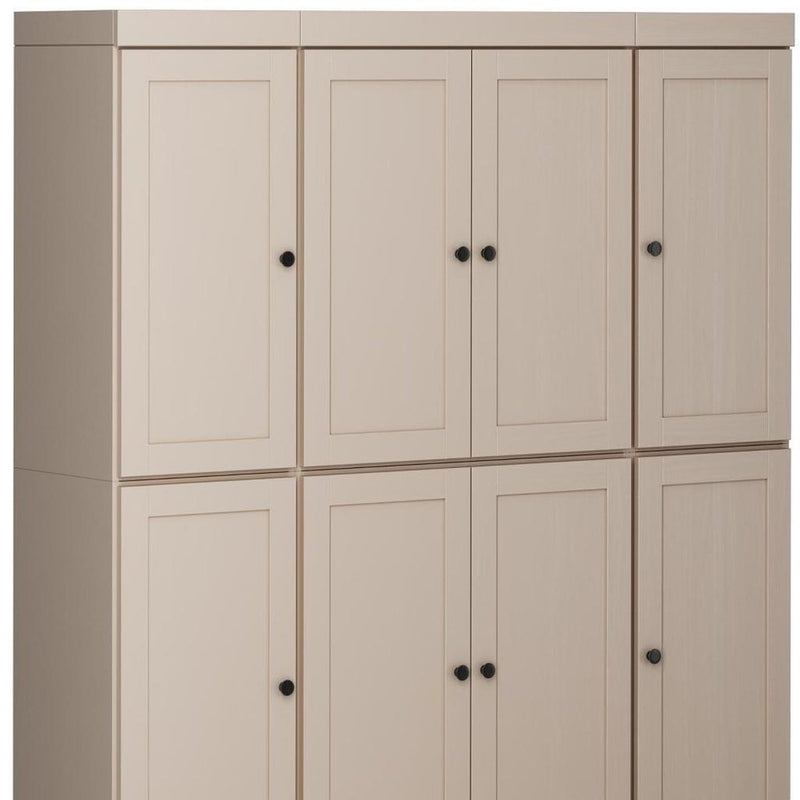 72" Beige Solid Wood 8 Pantry Or Storage Closet