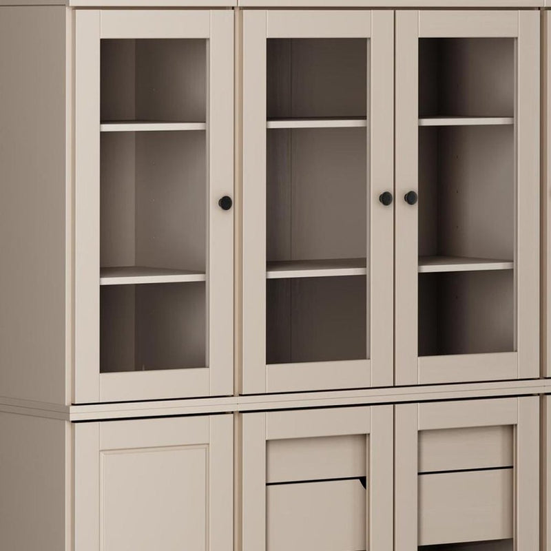 72" Beige Solid Wood 8 Two Drawer Pantry Or Storage Closet