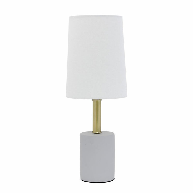 18" Gray Round Bedside Lamp With Drum Shade