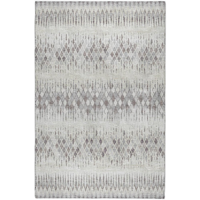 3' X 5' Beige And Gray Chevron Shag Washable Area Rug With UV Protection