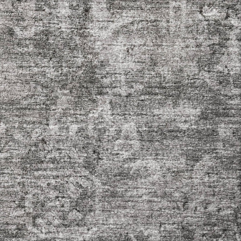 5' X 8' Charcoal And Gray Oriental Shag Washable Area Rug With UV Protection