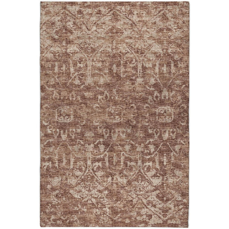 8' X 10' Chocolate And Charcoal Oriental Shag Washable Area Rug With UV Protection
