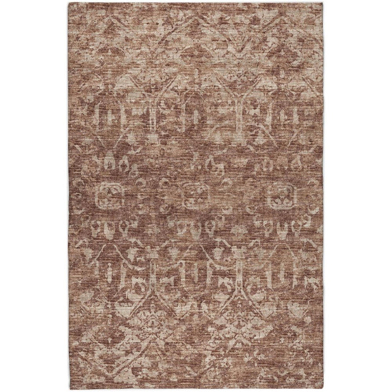 8' X 10' Chocolate And Charcoal Oriental Shag Washable Area Rug With UV Protection