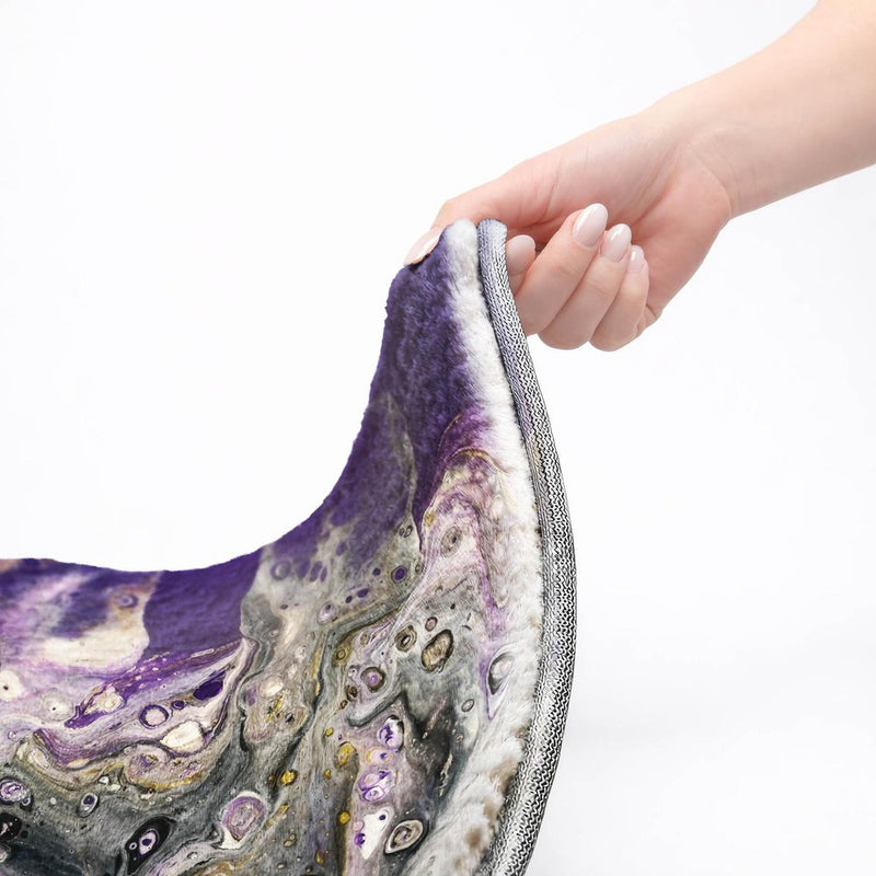8' X 10' Amethyst And Charcoal Abstract Shag Washable Area Rug With UV Protection