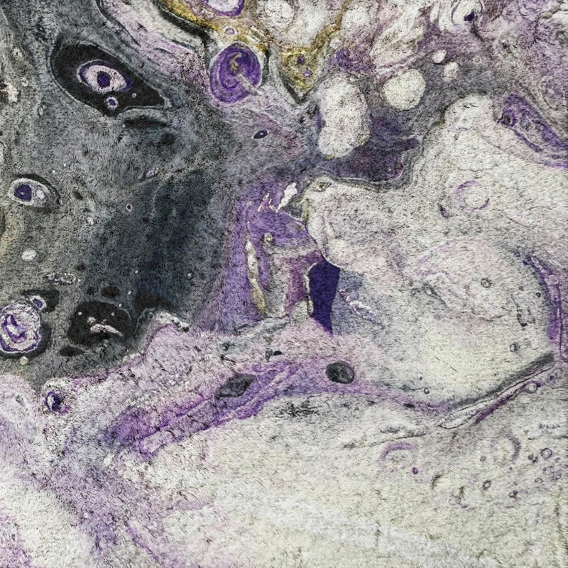 9' X 12' Amethyst And Charcoal Abstract Shag Washable Area Rug With UV Protection