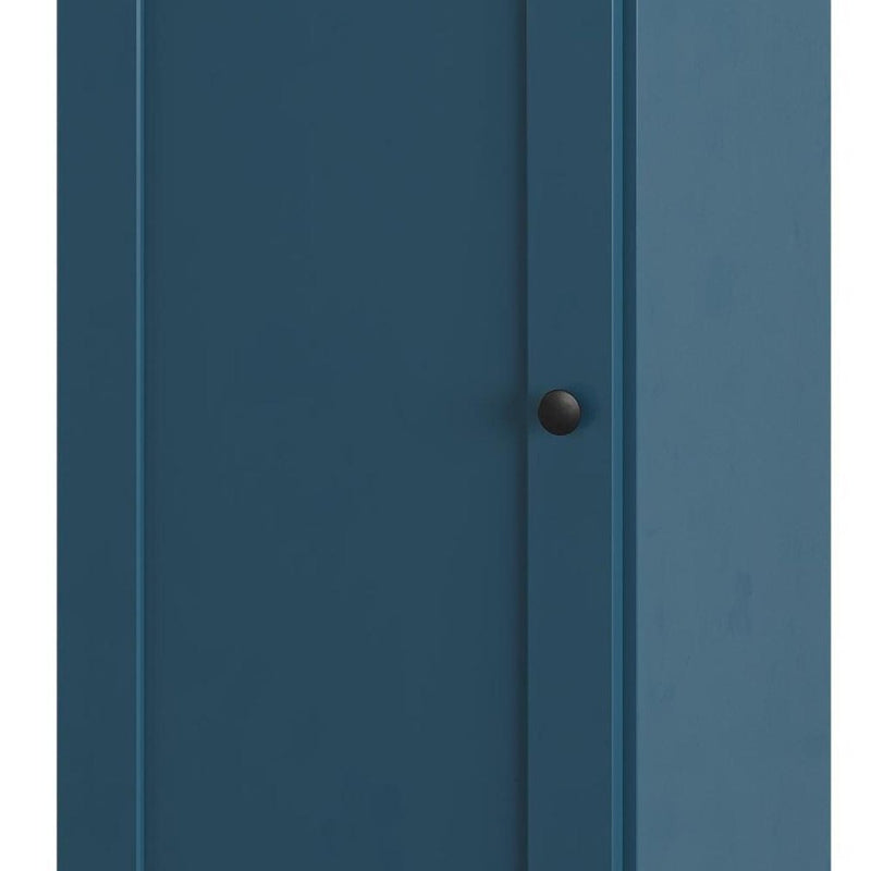 Teal Blue Ten Pair Solid WoodShoe Storage Cabinet